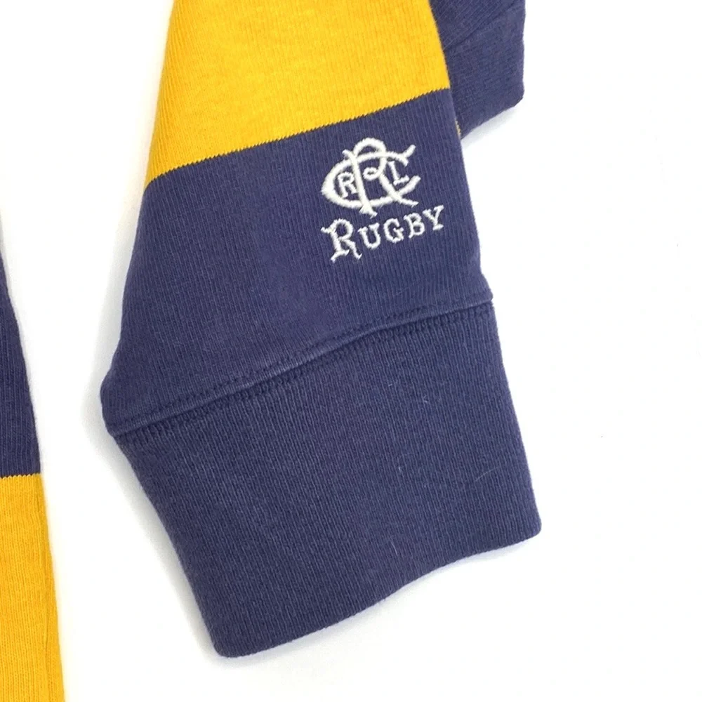 Rugby Ralph Lauren Men's Blue/Gold Striped Rugby Jersey Authentic XXL